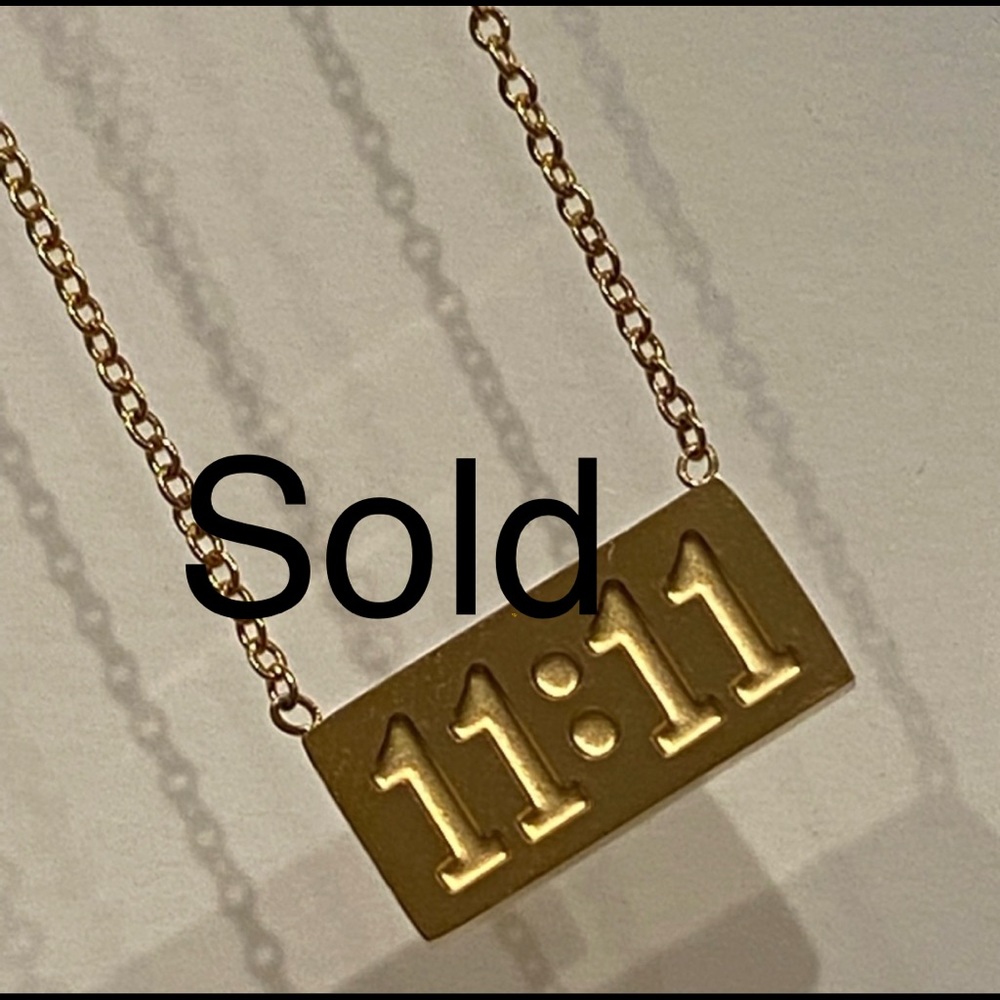 11:11 necklace with spiritual message, 18k gp